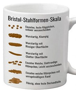 Geschenkidee Krankenschwester Tasse Bristol Stuhlformen Skala