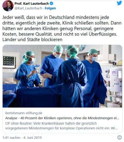 Karl Lauterbach Kliniksterben Krankenhaus Schließungen
